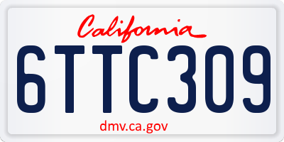 CA license plate 6TTC309