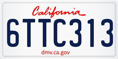 CA license plate 6TTC313