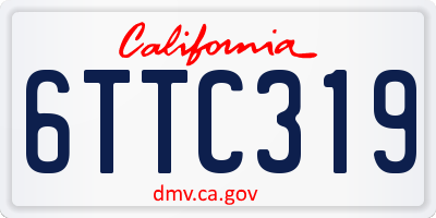 CA license plate 6TTC319