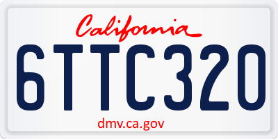 CA license plate 6TTC320
