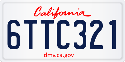 CA license plate 6TTC321
