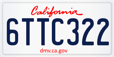 CA license plate 6TTC322