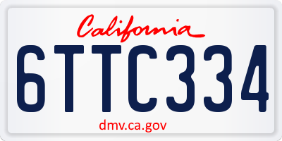 CA license plate 6TTC334