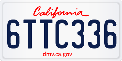 CA license plate 6TTC336