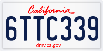 CA license plate 6TTC339