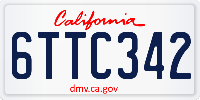 CA license plate 6TTC342