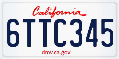 CA license plate 6TTC345