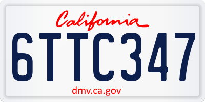 CA license plate 6TTC347