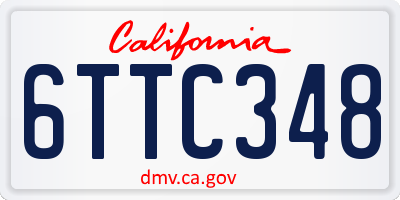 CA license plate 6TTC348
