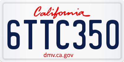 CA license plate 6TTC350