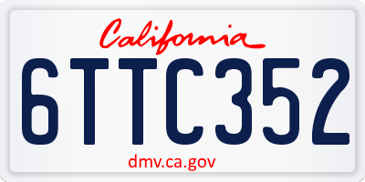CA license plate 6TTC352