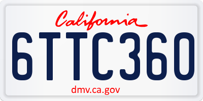 CA license plate 6TTC360