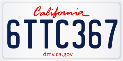 CA license plate 6TTC367