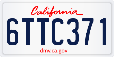 CA license plate 6TTC371