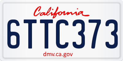 CA license plate 6TTC373