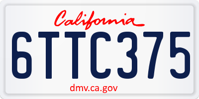 CA license plate 6TTC375
