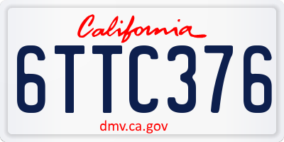 CA license plate 6TTC376