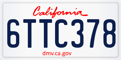 CA license plate 6TTC378