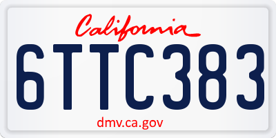 CA license plate 6TTC383