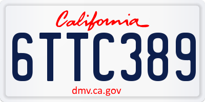 CA license plate 6TTC389