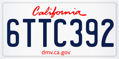 CA license plate 6TTC392