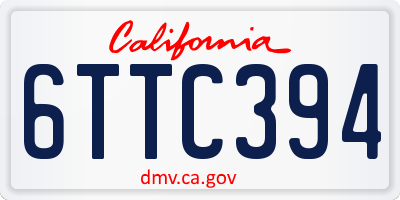 CA license plate 6TTC394