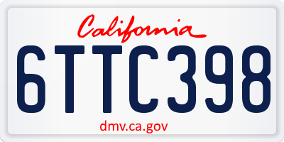 CA license plate 6TTC398