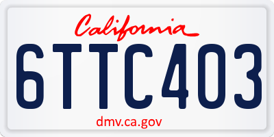 CA license plate 6TTC403