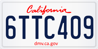 CA license plate 6TTC409