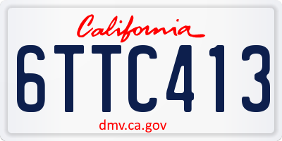 CA license plate 6TTC413