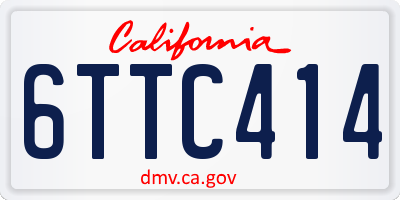 CA license plate 6TTC414
