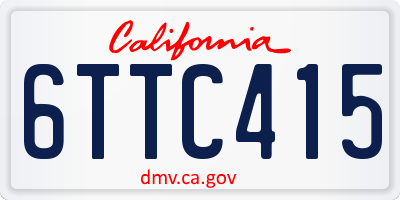 CA license plate 6TTC415