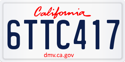CA license plate 6TTC417