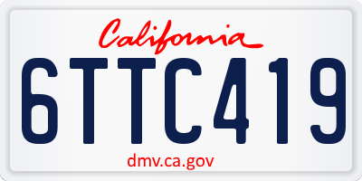 CA license plate 6TTC419