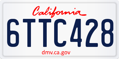 CA license plate 6TTC428