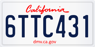 CA license plate 6TTC431