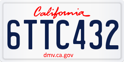 CA license plate 6TTC432