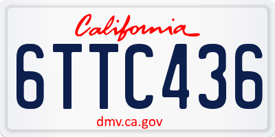 CA license plate 6TTC436