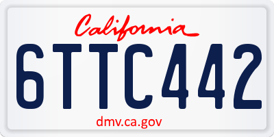 CA license plate 6TTC442