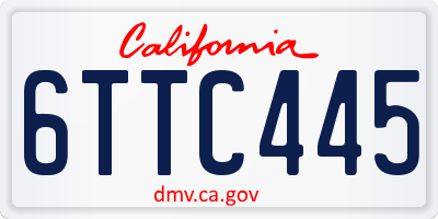 CA license plate 6TTC445