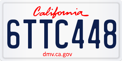 CA license plate 6TTC448