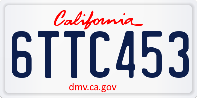CA license plate 6TTC453