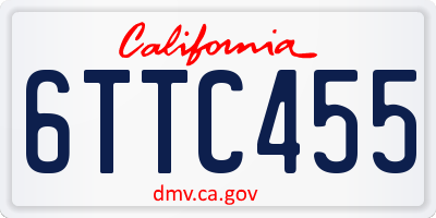 CA license plate 6TTC455