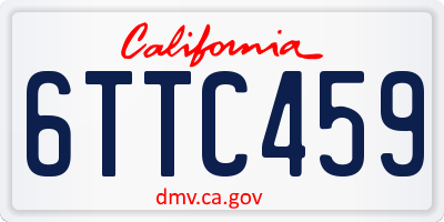 CA license plate 6TTC459