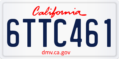 CA license plate 6TTC461