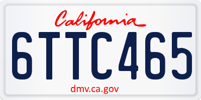 CA license plate 6TTC465