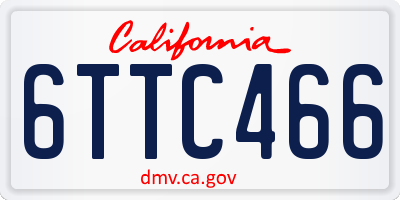 CA license plate 6TTC466