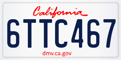 CA license plate 6TTC467