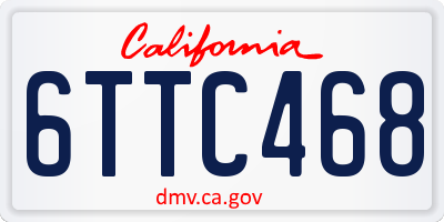CA license plate 6TTC468