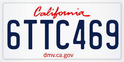 CA license plate 6TTC469